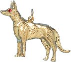 German Shepherd, 14K Gold Charm