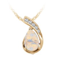 Opal and Diamond Pendant in 10kt. Gold by Fred Meyer Jewelers