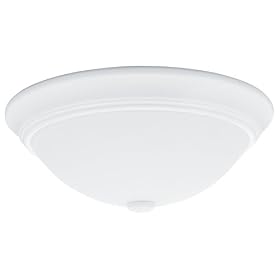 Lithonia Lighting One-Light Fluorescent Flush-Mount Ceiling Fixture, White Globe #11982 WH... by Lithonia Lighting