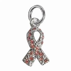 Crystal Pink Ribbon Charm