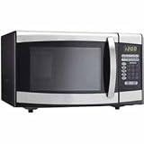 Danby Designer DMW099BLSDD 0.9 cu. ft. Countertop Microwave Oven with 900 Watts, 10 Power Levels, 8 One-Touch Settings, Stainless Steel Trim and LED Touch Controls