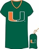 Miami Hurricanes UM NCAA Ladies Nightshirt Sleepwear With Carrying Bag Large / Xlarge