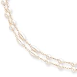 20in Gold-plated Two Strand Glass Pearl Necklace - KW169-20