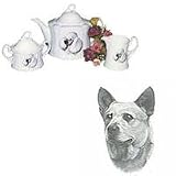 Australian Cattle Dog Tea Set, Porcelain by Rosalinde