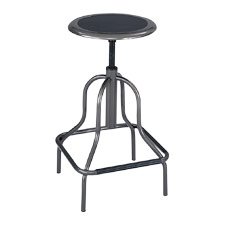 Leather Diesel Industrial Stool- Black by Safco