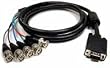 HDB15 Male to 5 BNC VGA Cable 6 ft Black.