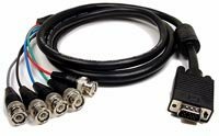 HDB15 Male to 5 BNC VGA Cable 6 ft Black.