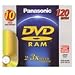 Panasonic DVD-RAM Disc for Video Recording, Non-Cartridge Style, 120 Minutes, 4.7 GB, 10 Pack, 2-3x-Speed
