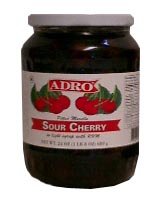 Pitted Morello Sour Cherry in Light Syrup with RUM (Adro) 24oz by parthenonfoods.com