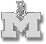 Michigan Wolverines Solid Sterling Silver ''M'' 1/2'' Pendant