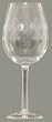 Individually Hand Etched Fleur De Lis Ring White Wine Glass 9" Set / 4
