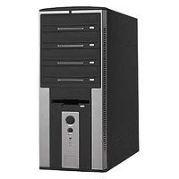 Linkworld 316P Schwarz PC Gehäuse MidiTower 4 x 5.25 Schwarz-silber