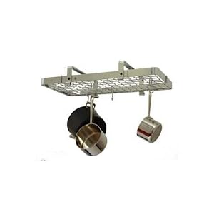 Kitchen Pot Rack - Rectangle with Grid, Low Ceiling Mount - Premier by Enclume