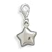 Puffy Star Charm Sterling Silver Lobster Clasp