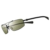 Nike Supercharged 300 P Flexon Aviator Sunglasses, EV0452-013, Black Frame/ Grey Green Polarized Lenses