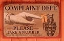 Complaint Dept Plaque Sign