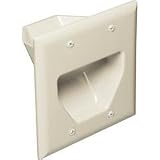 read full review DataComm 45-0002-LA 2-Gang Recessed Low Voltage Cable Plate (Lite Almond)
