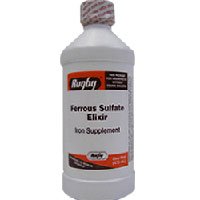 Ferrous Sulfate Elixir Iron Supplements By Rugby Laboratories - 16 Oz by Ferrous