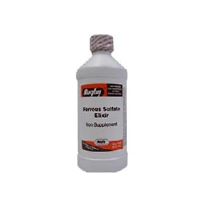 Ferrous Sulfate Elixir Iron Supplements By Rugby Laboratories - 16 Oz by Ferrous