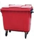 Wheelie Bin - Red - 1100L - Flat Lid - Free Delivery