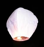 10 Stk ALSINO® HIMMELSLATERNE SKYBALLON SKYLATERNEN Weiß Mit SCHWER ENTFLAMMBAREM PAPIER
