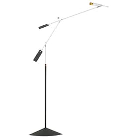 Halley Adjustable LED Silver and Black Finish Floor Lamp by Lightolier