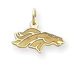 14K Denver Broncos Sm Satin Horsehead Pendant - NF588