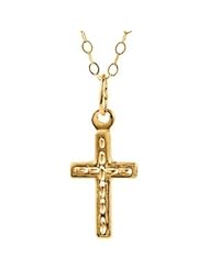 Youth Cross Pendant With Chain 14K Gold Yellow 19541