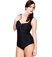 Plus V-Neck Ruched Swimsuit