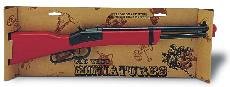 Cover image : Minature Saddle Gun, Wood & Steel, Fires Roll Caps, Bulk, Color Red or Blue