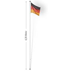 Aluminium Fahnenmast 6,20 Meter, inkl. Deutschland-Flagge