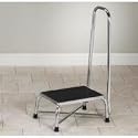 Clinton Large Top Bariatric Step Stool with Handrail, Chrome