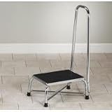 Large top bariatric step stool with handrail