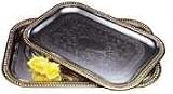 Celebration Tray Rectangular with Gold Border, 20-5/8'' x 14''