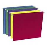 Ampad 5211/5MIXR Hanging File Folders, 100% Recycled, Letter, 1/5 Cut, Assorted Colors, 20/box