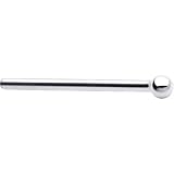 Solid 14KT White Gold 1.5mm Ball Straight Fishtail 3/4 - 18 Gauge