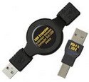 Ultra-Cord 59-inch Retractable USB 1.1 A-Male to A-Female Cable - Includes A-Male to B-Male USB Adapter