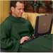 Snuggie Blanket - Hunter Green Fleece w/ Free Booklight