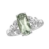 14kt. White Gold, Green Amethyst Fashion Ring