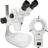 Stereo-Zoom Binocular Microscope with Post Stand and Fluorescent Ring Light