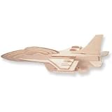 Puzzled F-16 Fighterplane 3D Natural Wood Puzzle