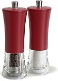 Review Cole and Mason H116R21 / Cole and Mason Genoa Salt Mill, Red Gloss Wood and Clear Acrylic