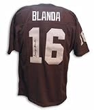George Blanda Autographed Oakland Raiders Throwback Black Jersey