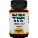 Natural Vitamin A & D3 (10000IU/400IU) 100 sgels