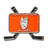 Northeastern Huskies Hockey Block and Sticks Pin