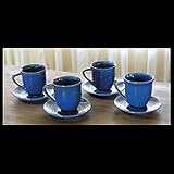 Ceramic teacups, 'Lapis Lazuli' (set for 4)