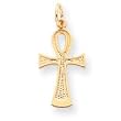 10k Solid Flat-Backed Ankh Egyptian Cross Pendant