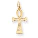 10k Solid Flat-Backed Ankh Egyptian Cross Pendant