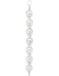 CleverSilvers 7.5 Inch Round Button Link Bracelet