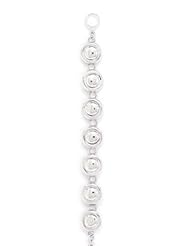 7.5" Round Button Link Bracelet 925 Sterling Silver Designer